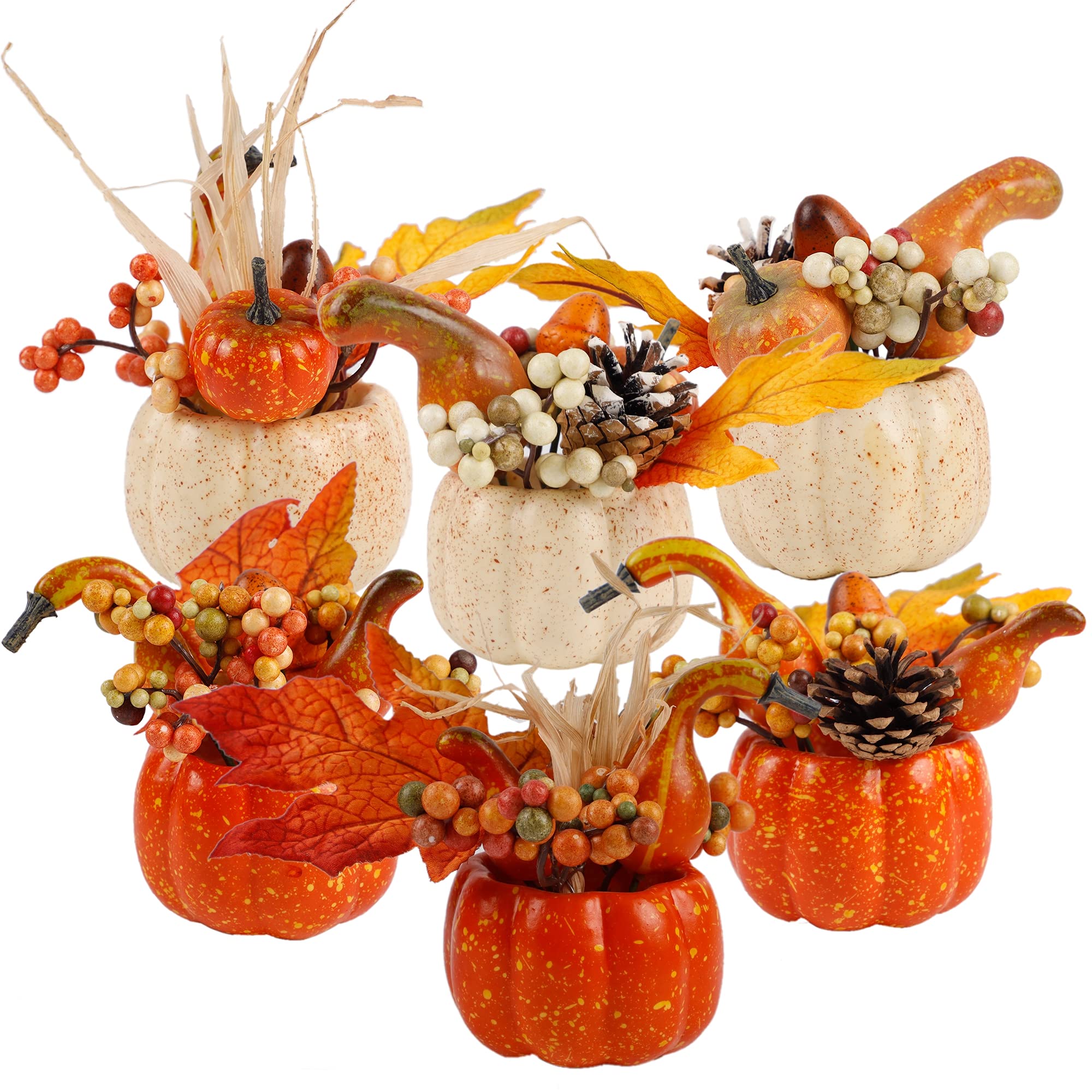 winemana 12 Pack Silver Pumpkin Fall Decor, Foam Glitter Pumpkins for Decorating Mini Artificial Craft Pumpkins for Thanksgiving Table Party Harvest Decorations